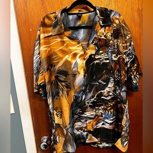 Claudio Nucci Tiger Print Button Down Shirt